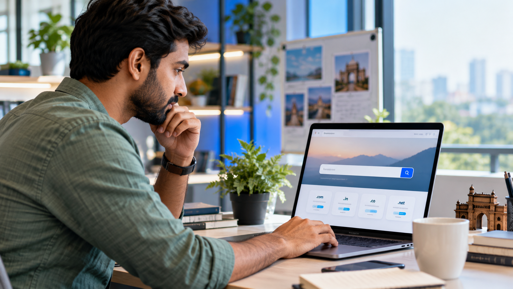 Business owner choosing a domain